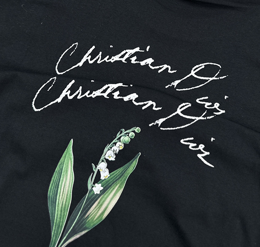 ディオール   新しい手書きのスズランプリント半袖Tシャツ