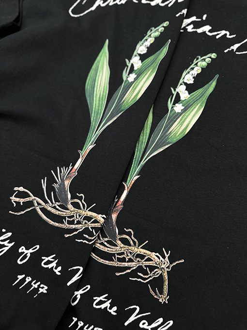 ディオール   新しい手書きのスズランプリント半袖Tシャツ