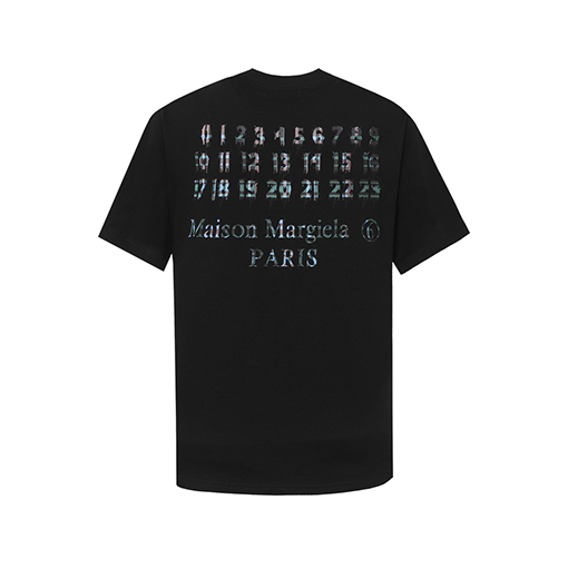マルタンマルジェラ 新しいデジタルカラーチェック柄3 Dグループリント半袖Tシャツ