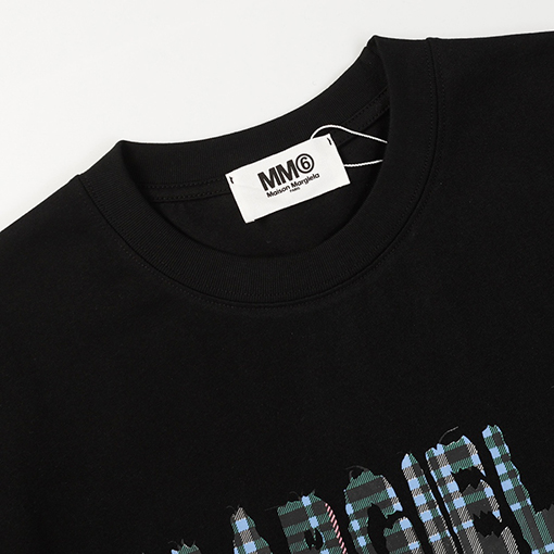 マルタンマルジェラ 新しいデジタルカラーチェック柄3 Dグループリント半袖Tシャツ
