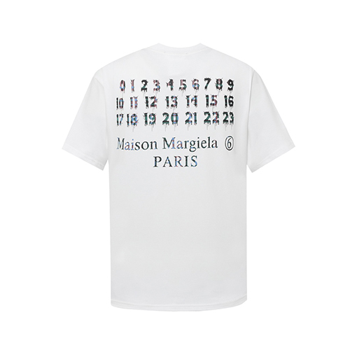 マルタンマルジェラ 新しいデジタルカラーチェック柄3 Dグループリント半袖Tシャツ