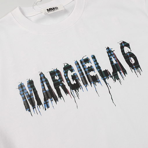 マルタンマルジェラ 新しいデジタルカラーチェック柄3 Dグループリント半袖Tシャツ
