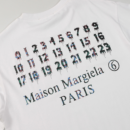 マルタンマルジェラ 新しいデジタルカラーチェック柄3 Dグループリント半袖Tシャツ