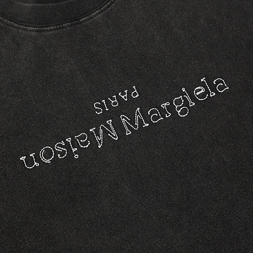 マルタンマルジェラ 水を洗って塩を炒める前に刺繍プリント半袖Tシャツ