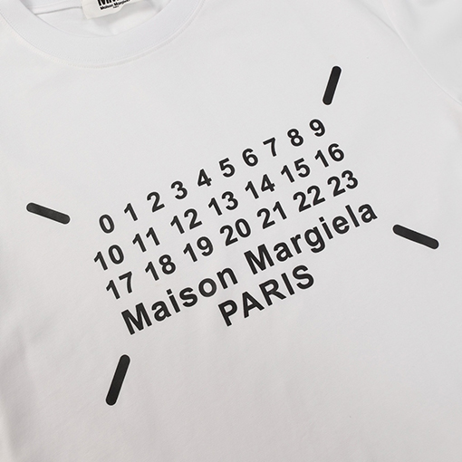 マルタンマルジェラ フロントロゴアルファベットプリント半袖Tシャツ
