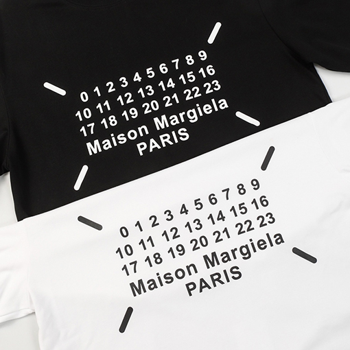 マルタンマルジェラ   フロントロゴアルファベットプリント半袖Tシャツ