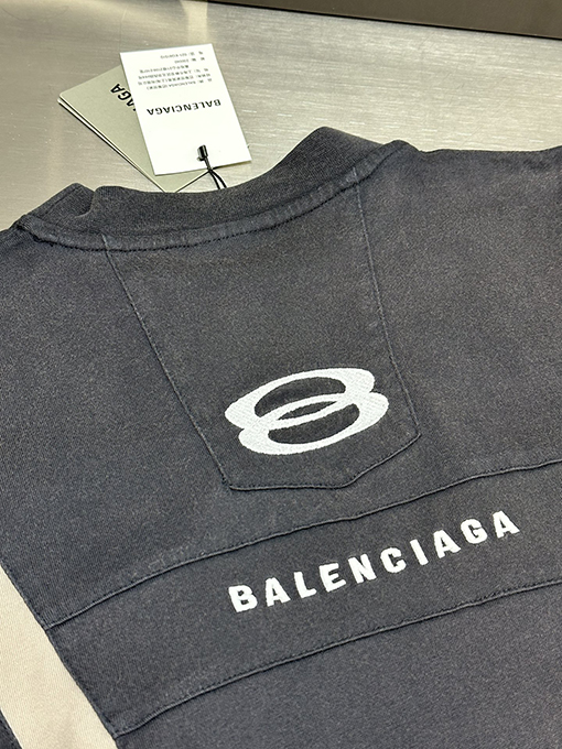 バレンシアガ   ダブルリング廃土風パッチワーク半袖Tシャツ