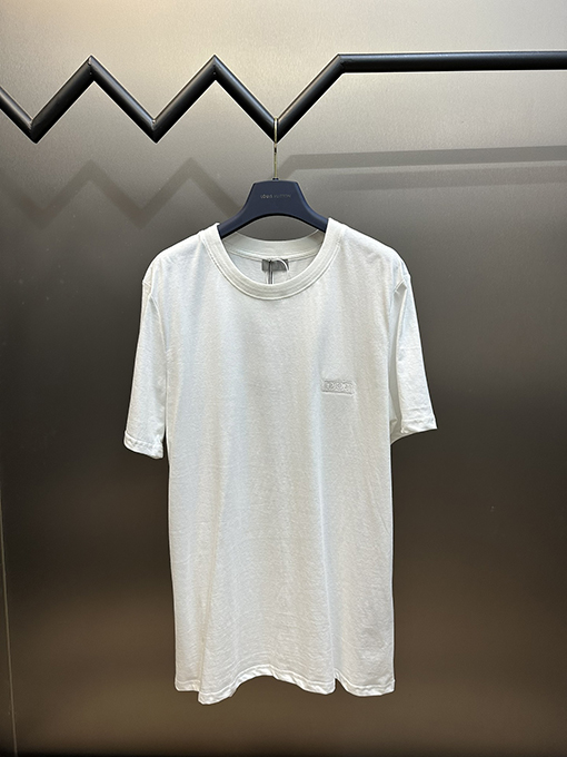 ディオール   胸のロゴ刺繍ラウンドネック半袖Tシャツ