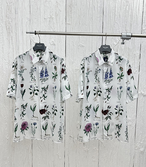 ディオール 新しい花のファッション花桑シルクセット半袖シャツ