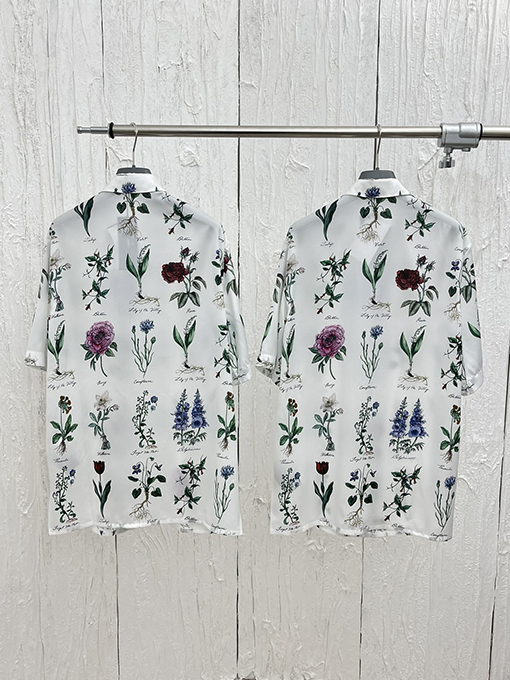 ディオール 新しい花のファッション花桑シルクセット半袖シャツ