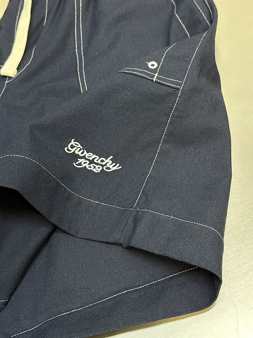 ジバンシイ デニムリネン刺繍ショーツ