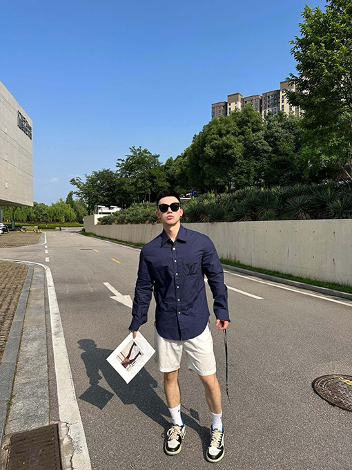 ルイヴィトン 新しいコットンニット長袖ラペルシャツ