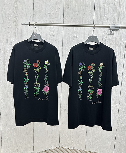 ディオール   新しい植物標本プリント半袖Tシャツ