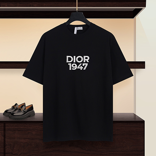 ディオール 1947刺繍ロゴアルファベット半袖Tシャツ