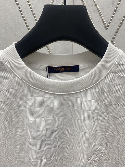 ルイヴィトン 新しい刺繍ダミエジャカード織り半袖Tシャツ