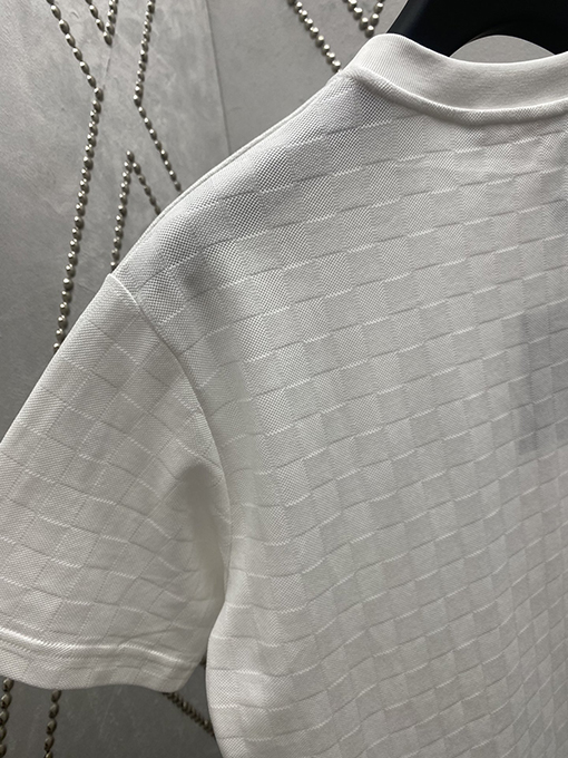 ルイヴィトン 新しい刺繍ダミエジャカード織り半袖Tシャツ