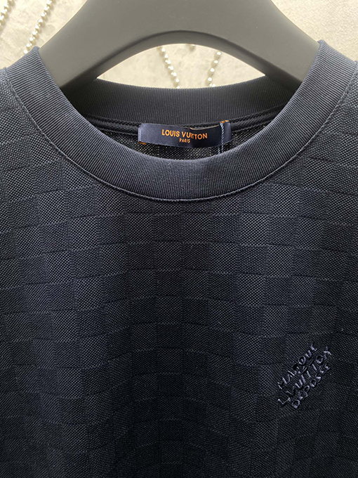 ルイヴィトン 新しい刺繍ダミエジャカード織り半袖Tシャツ