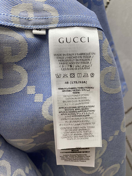 グッチ  新しい フルアルファベットプリント半袖シャツ