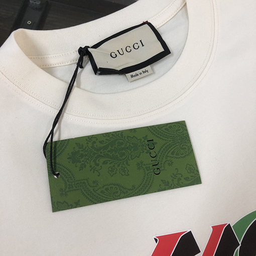 グッチスーパーコピー  新しいロゴパターンプリントデザイン半袖Tシャツ