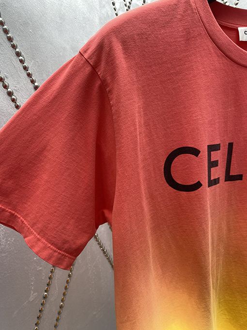 セリーヌ 新しいプリント吊り下げグラデーション半袖Tシャツ