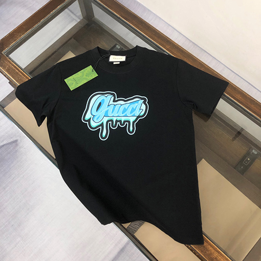 グッチ 新しいロゴパターンプリント技術デザイン半袖Tシャツ