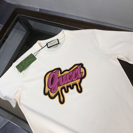 グッチ 新しいロゴパターンプリント技術デザイン半袖Tシャツ