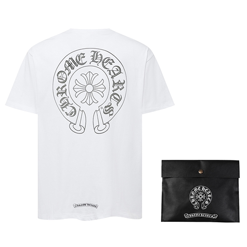 クロムハーツ  馬蹄ファッション夜光プリントラウンドネック半袖Tシャツ