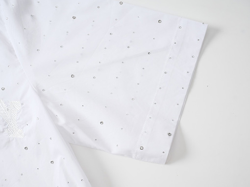 ジバンシイ  胸の刺繍ロゴコットンポプリン半袖シャツ