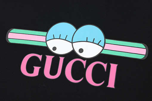 グッチ 新しい両眼球アルファベット柄半袖Tシャツ