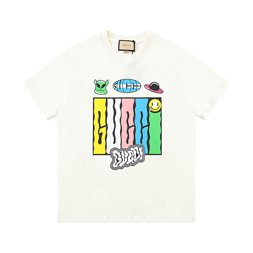 グッチコピー 新しいエイリアンUFOパターン半袖Tシャツ