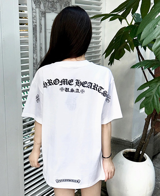 クロムハーツ  ポケット馬蹄アルファベットロゴ半袖Tシャツ