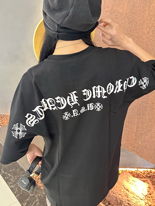 クロムハーツ  ポケット馬蹄アルファベットロゴ半袖Tシャツ