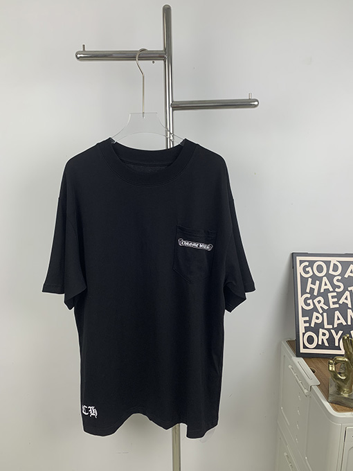 クロムハーツ  ポケット馬蹄アルファベットロゴ半袖Tシャツ