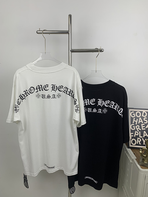 クロムハーツ  ポケット馬蹄アルファベットロゴ半袖Tシャツ
