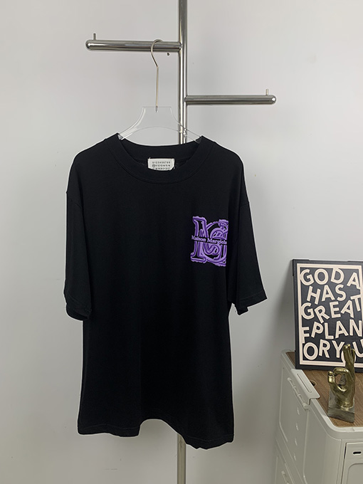 マルタンマルジェラ 新しい発泡カラー前後プリント半袖Tシャツ