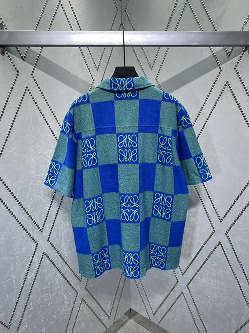 ロエベコピー 新しい酸っぱい果物の緑の綿のタオル布ジャカード半袖Tシャツ