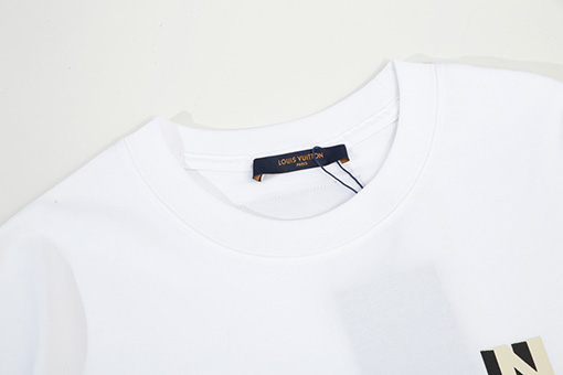 ルイヴィトンコピー アルファベットプラネットロゴドロッププリント半袖Tシャツ