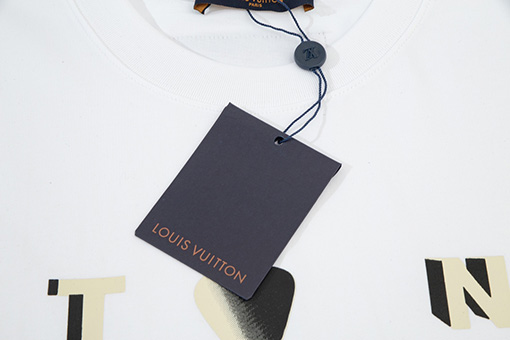 ルイヴィトンコピー アルファベットプラネットロゴドロッププリント半袖Tシャツ