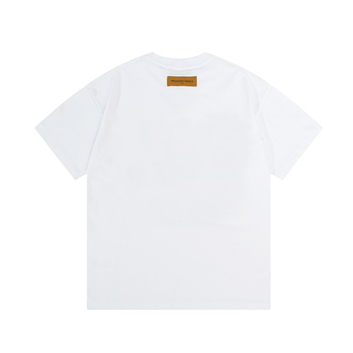ルイヴィトンコピー アルファベットプラネットロゴドロッププリント半袖Tシャツ