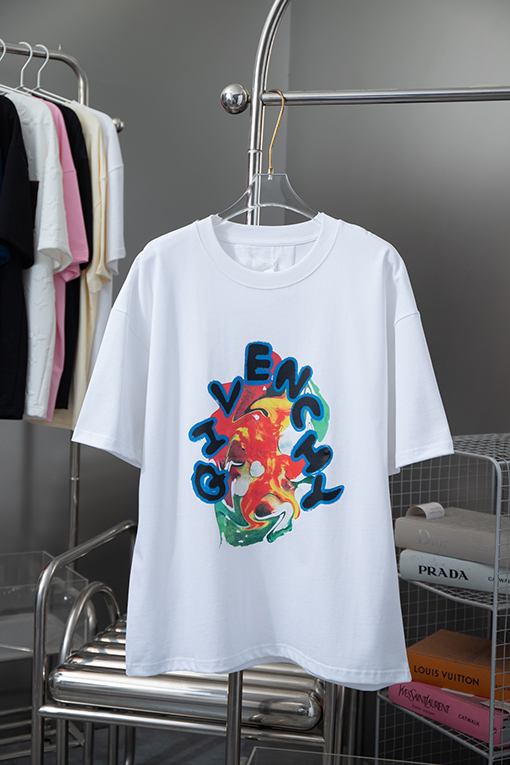 ジバンシイコピー サイケデリックプリントラウンドネック半袖Tシャツ