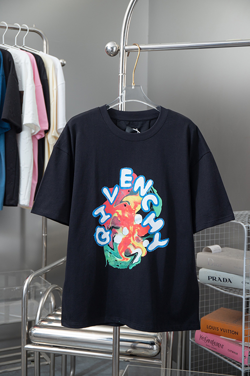 ジバンシイコピー サイケデリックプリントラウンドネック半袖Tシャツ