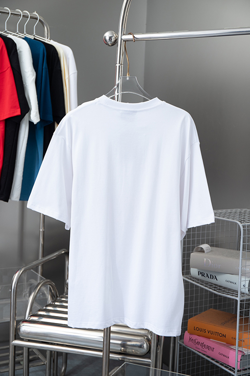 バレンシアガコピー クラシックなダブルB麦穂ロゴ落書き半袖Tシャツ