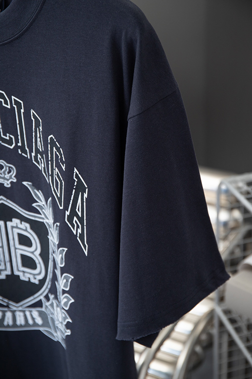 バレンシアガコピー クラシックなダブルB麦穂ロゴ落書き半袖Tシャツ