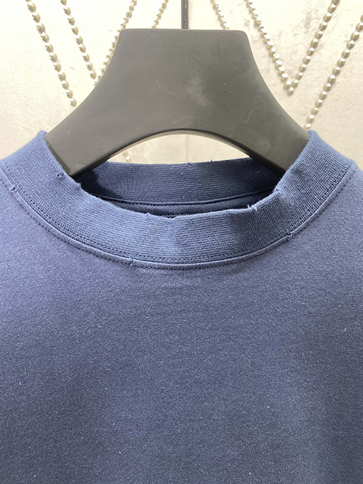 バレンシアガコピー  落書き文字プリント汚れウォッシュヘイズブルー半袖Tシャツ