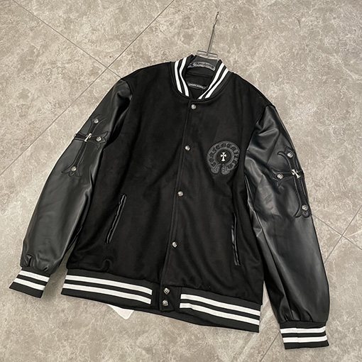 クロムハーツ クロスレザーステッチヘビーラベリングジャケット