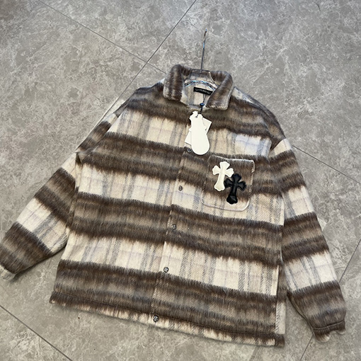 クロムハーツ ウールレザーロゴバックジャケット
