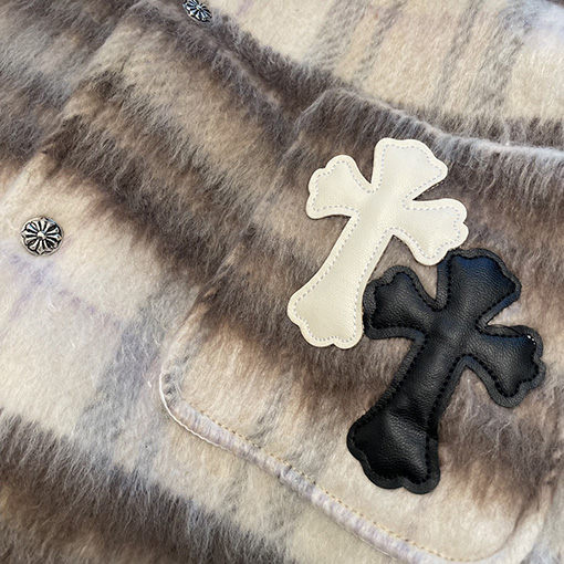 クロムハーツ ウールレザーロゴバックジャケット