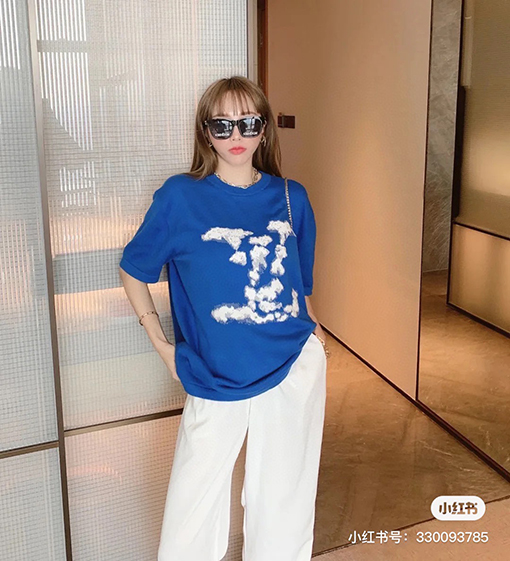 ルイヴィトン アルファベットロゴ編み半袖Tシャツ