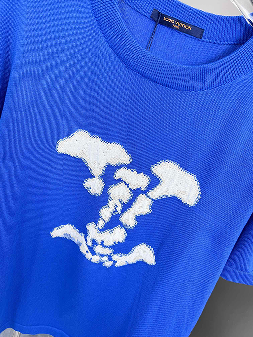 ルイヴィトン  アルファベットロゴ編み半袖Tシャツ