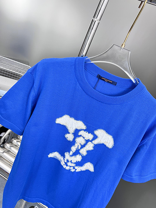 ルイヴィトン アルファベットロゴ編み半袖Tシャツ